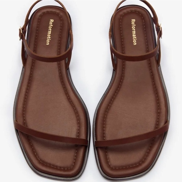 Reformation Lake Espresso Brown Suede Women's Flat Sandals - Picture 3 of 8